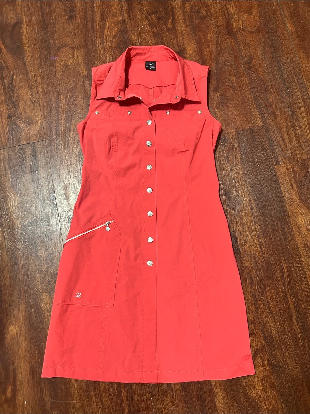 Daily Sports Coral Pink Snap-Front dress